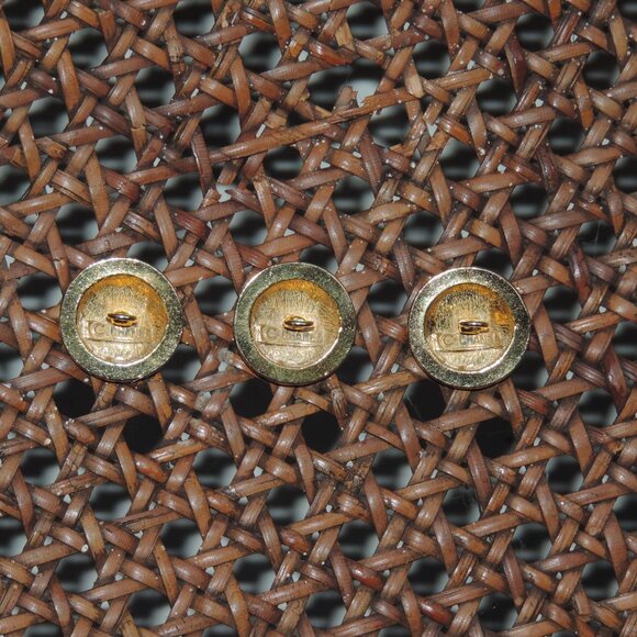 3 Vintage CHANEL Buttons Gold Quilt CC Design Authentic Signed 19mm or 3/4" - Picture 4 of 4
